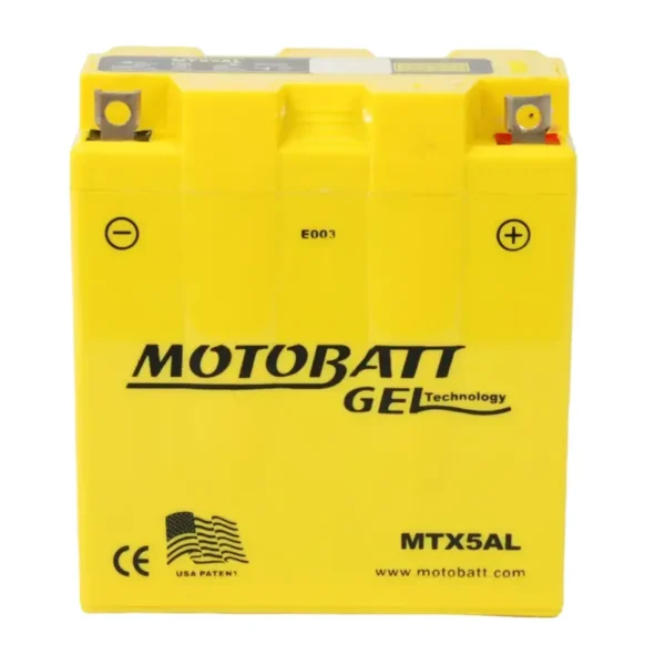 Batería de gel Motobatt MTX5AL compacta y duradera para moto