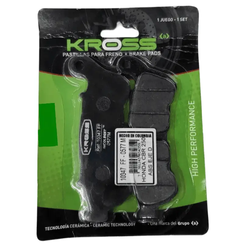 Pastilla Freno Kross Honda Cb 160F Cbr 250 Abs Forza 250 Cbr 300Sh 300 Xl 700 Uh 125  Ux Sixteen 150 - Imagen 1