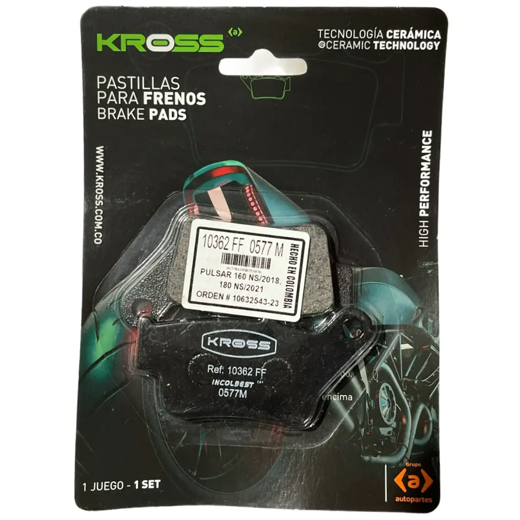 Pastilla_Freno_Kross_Pulsar_160_Tras_10362_1 Pastilla Freno Kross Pulsar 160 Tras - Imagen 1